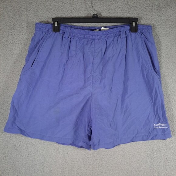 Columbia Swim Trunks Mens XL Blue Solid Nylon Board Shorts Summer Pool Beach - Picture 1 of 10